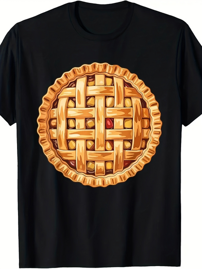 Men's Graphic T-Shirt Golden Lattice Crust With Delicious Warm Filling Classic Pie