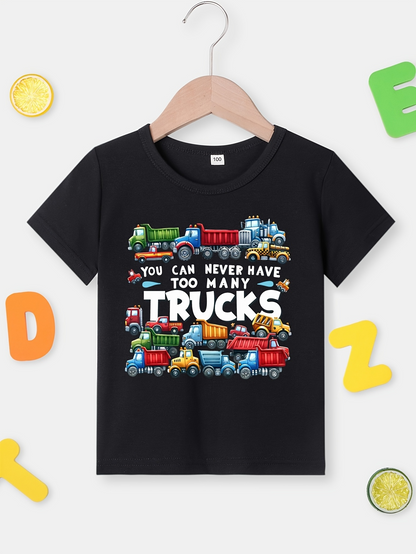 Men's Graphic T-Shirt You Can Never Have Too Many Trucks Colorful Cartoon Vehicles On Road Trucks
