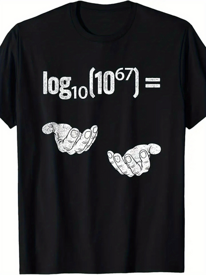 Men's Graphic T-Shirt Logarithm Formula With Outstretched Hands Open Palms Science Humor Design