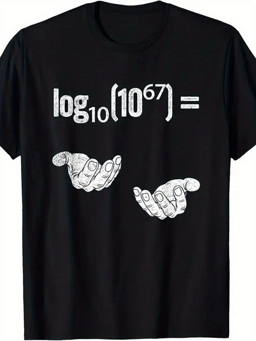 Men's Graphic T-Shirt Logarithm Formula With Outstretched Hands Open Palms Science Humor Design
