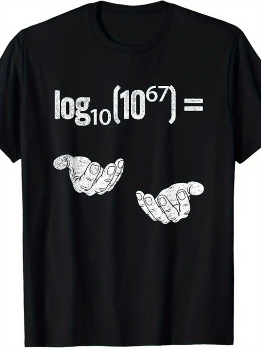 Men's Graphic T-Shirt Logarithm Formula With Outstretched Hands Open Palms Science Humor Design
