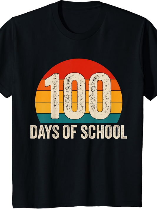 Men's Graphic T-Shirt Retro Sunset Colors With Vintage Numbers School Celebration