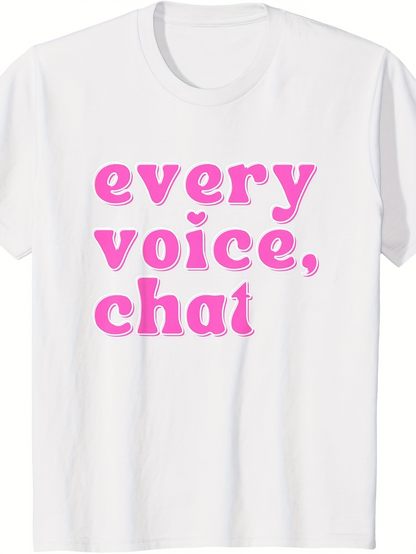 Men's Graphic T-Shirt Every Voice Chat Dreamy Pastel Letters On Cozy Cotton T Shirt