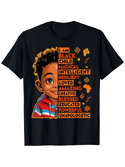 Men's Graphic T-Shirt I Am Blessed Unapologetic Child Graphic With Vibrant African Inspired Accents