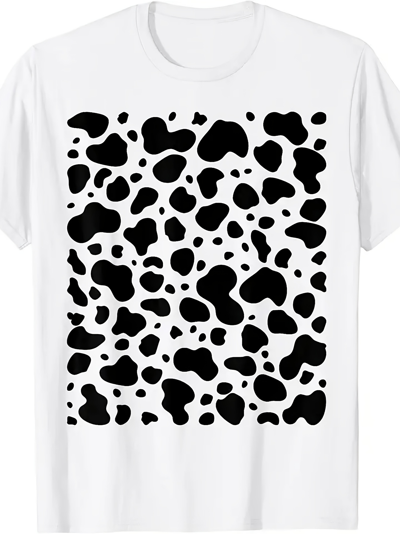 Men's Graphic T-Shirt Random Black Spots Pattern Inspired Cow Fur Texture