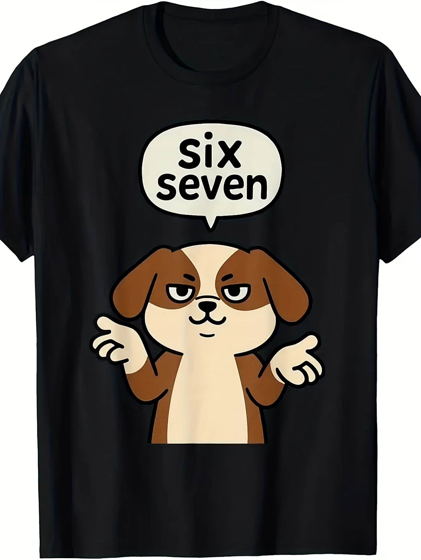 Men's Graphic T-Shirt Six Seven Cartoon Dog With Cheeky Expression And Raised Paws