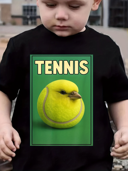 Men's Graphic T-Shirt Tennis Surreal Artwork With Bird Face On Tennis Ball