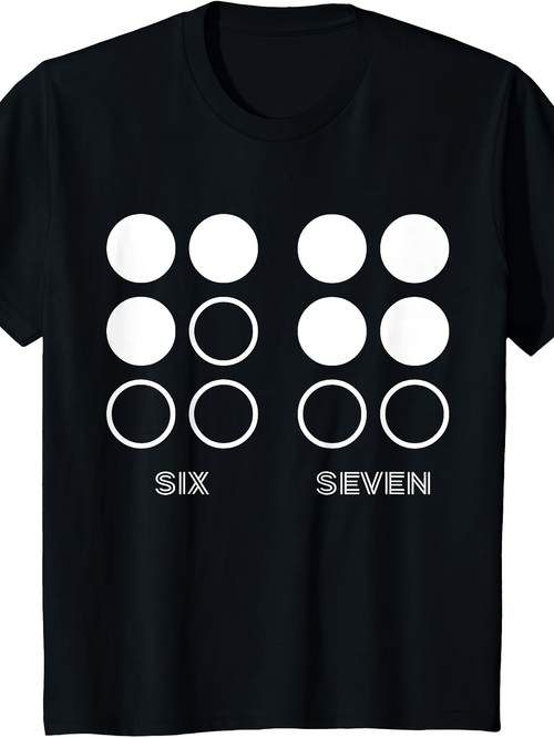 Men's Graphic T-Shirt Six Seven Minimal Illustration With Outlined Geometric Circles T Shirt