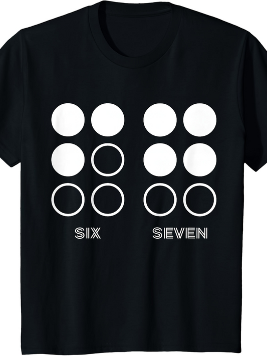 Men's Graphic T-Shirt Six Seven Minimal Illustration With Outlined Geometric Circles T Shirt