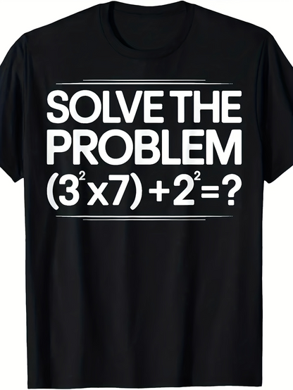 Men's Graphic T-Shirt Solve The Problem Bold Formula With Geometric Math Equation