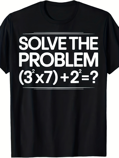 Men's Graphic T-Shirt Solve The Problem Bold Formula With Geometric Math Equation