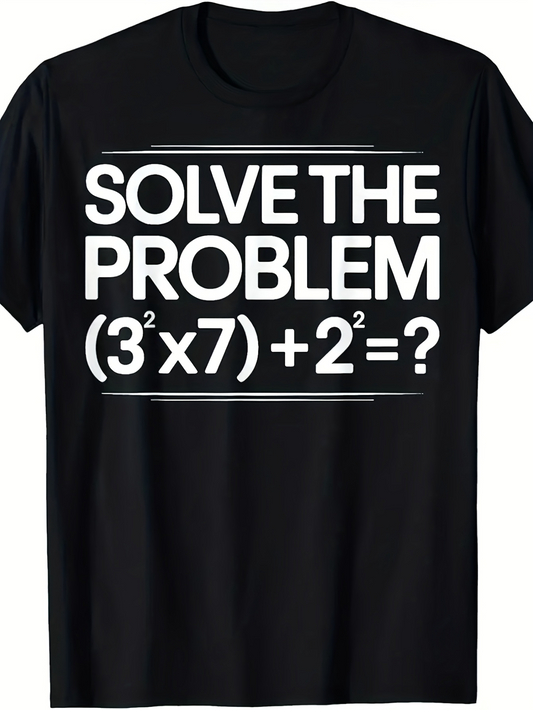 Men's Graphic T-Shirt Solve The Problem Bold Formula With Geometric Math Equation