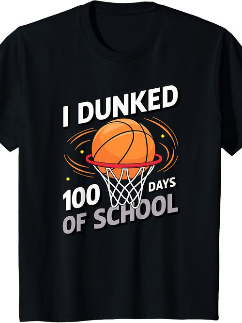Men's Graphic T-Shirt I Dunked Swirling Orange Basketball Into A White Net
