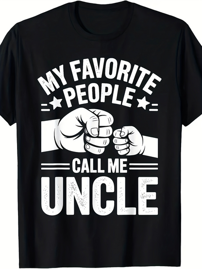 Men's Graphic T-Shirt My Favorite People Call Me Uncle Bold Graphic Fist Bump Gesture Shirt