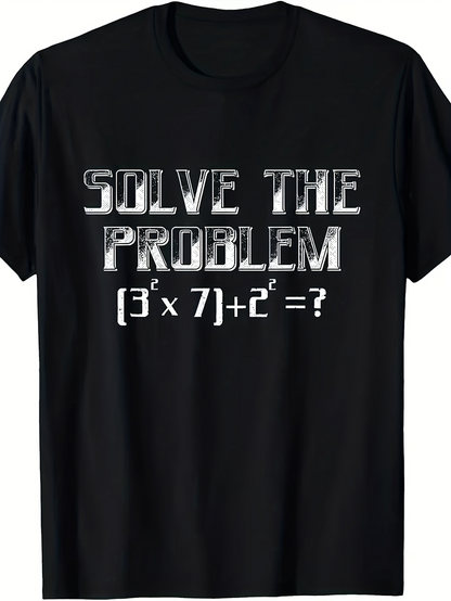 Men's Graphic T-Shirt Solve The Problem Math Puzzle With Formula And Brackets