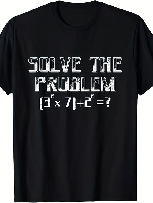 Men's Graphic T-Shirt Solve The Problem Math Puzzle With Formula And Brackets