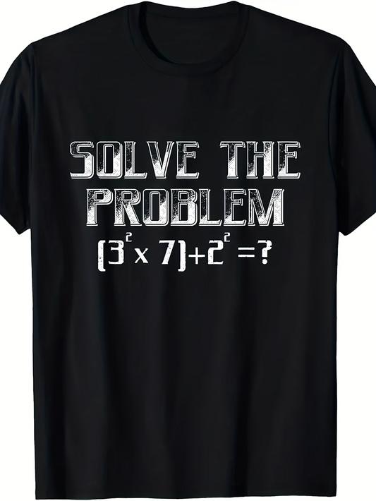 Men's Graphic T-Shirt Solve The Problem Math Puzzle With Formula And Brackets
