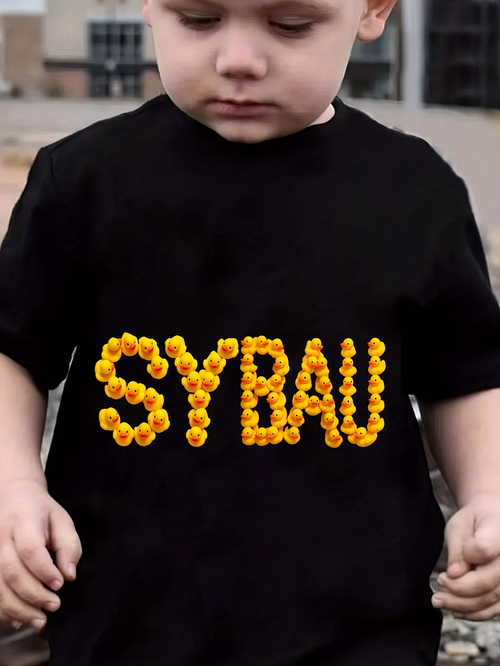 Men's Graphic T-Shirt Yellow Sphere Clusters Forming Unique Bubbly Lettering Style Text