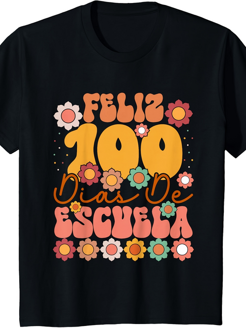 Men's Graphic T-Shirt Colorful Retro Floral Pattern With Numbers And Flower Garden