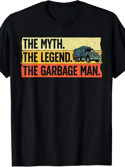 Men's Graphic T-Shirt The Myth The Legend Bold Vintage Background Garbage Truck