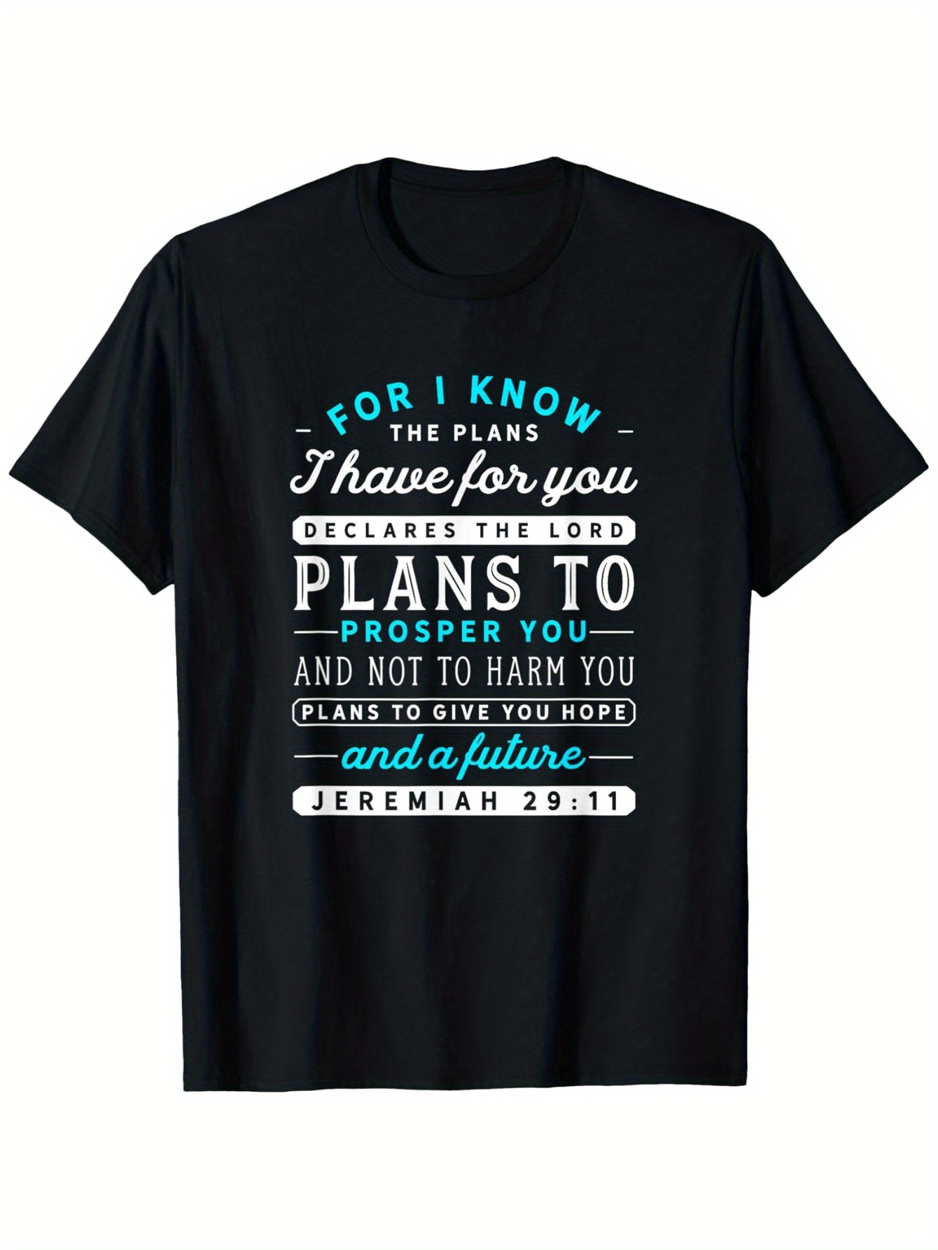 Men's Graphic T-Shirt For I Know The Plans For You Typography Inspirational Bible Quote T Shirt