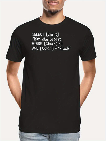 Men's Graphic T-Shirt Funny Code Inspired Programming Statement On Plain Black T Shirt