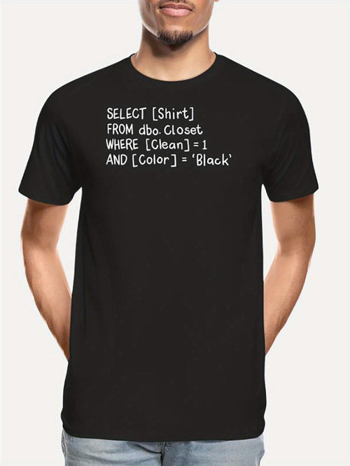 Men's Graphic T-Shirt Funny Code Inspired Programming Statement On Plain Black T Shirt