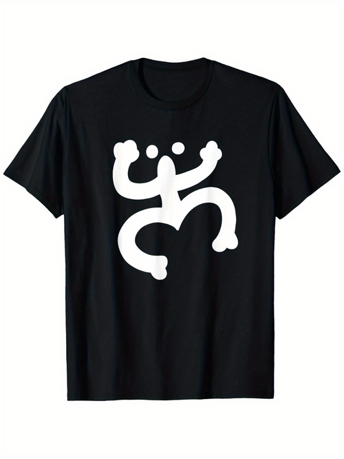 Men's Graphic T-Shirt Playful Abstract Dancing Figure With Round White Accents TShirt