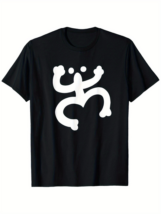 Men's Graphic T-Shirt Playful Abstract Dancing Figure With Round White Accents TShirt