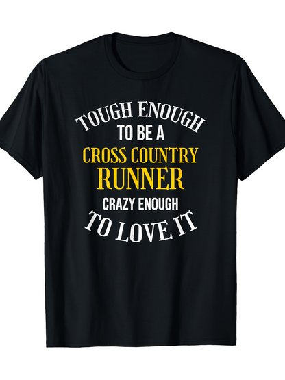 Men's Graphic T-Shirt Bold Motivational Slogan With Contrasting Typography Runner