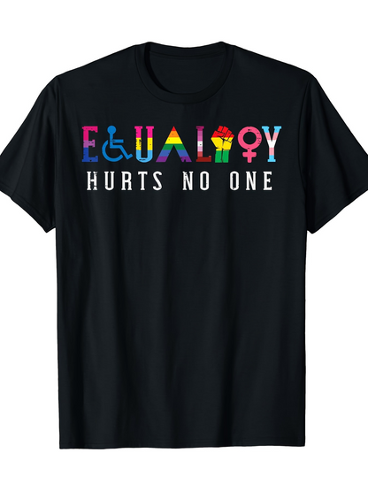 Men's Graphic T-Shirt Equality Hurts No One Colorful Diversity Symbols T Shirt