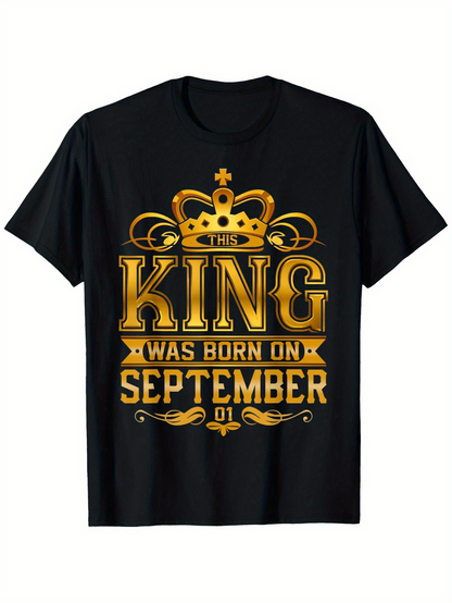Men's Graphic T-Shirt Golden Crown Emblem With Vintage Ornate Flourishes King