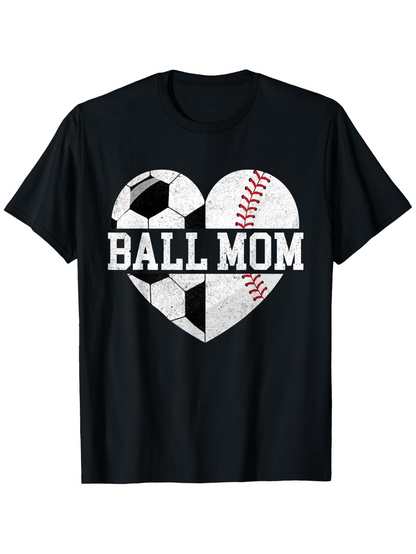Men's Graphic T-Shirt Ball Mom Heart With Classic Sports Ball Motifs Shirt