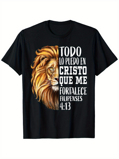 Men's Graphic T-Shirt Majestic Golden Mane Lion With Wisdom Under Powerful Light Lion