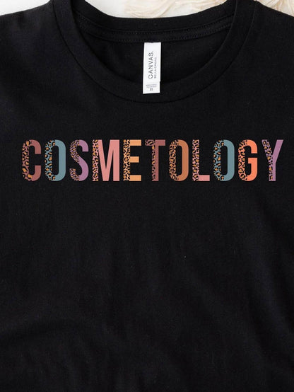 Men's Graphic T-Shirt Cosmetology Vibrant Patterned Letters On Plain Solid Fabric Shirt
