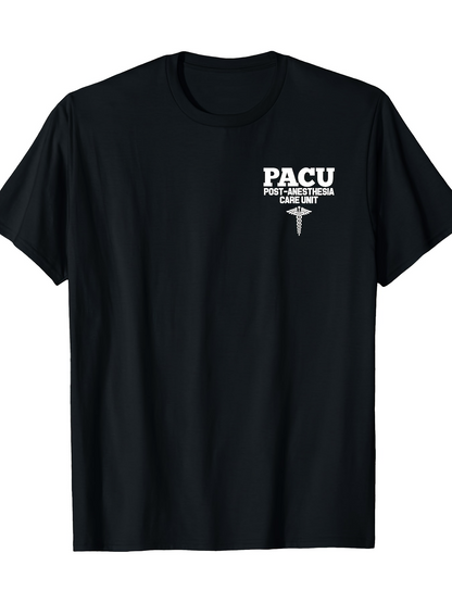 Men's Graphic T-Shirt PACU Patient Care With Medical Insignia Tee Shirt