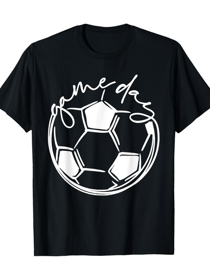 Men's Graphic T-Shirt Game Day With Hand Drawn Soccer Ball Outline