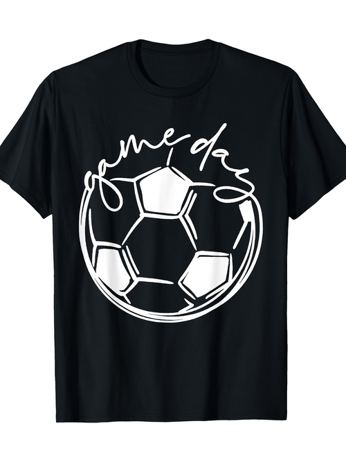 Men's Graphic T-Shirt Game Day With Hand Drawn Soccer Ball Outline