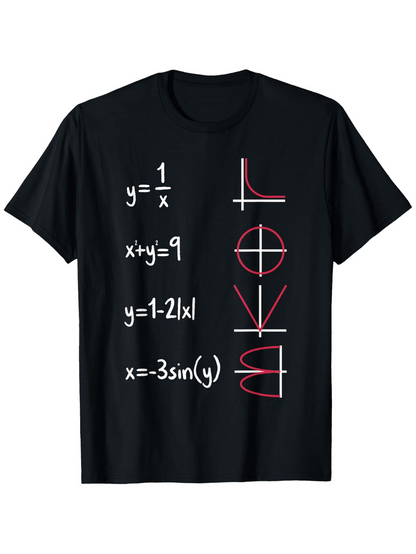 Men's Graphic T-Shirt Funny Graph Chart With Math Equations Forming Love