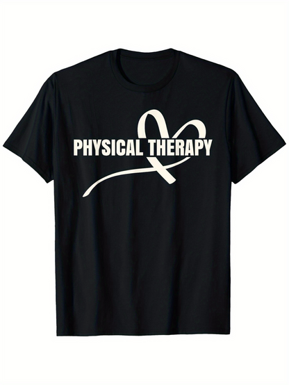 Men's Graphic T-Shirt Physical Therapy With Heart Shaped Line Art Graphic