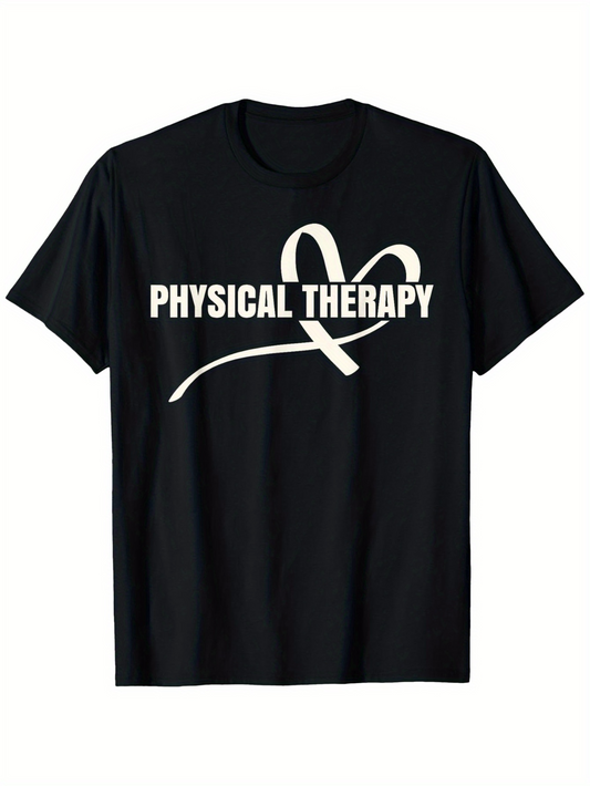 Men's Graphic T-Shirt Physical Therapy With Heart Shaped Line Art Graphic