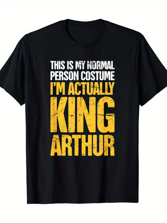 Men's Graphic T-Shirt Bold Letter Statement With Fun Costume Identity King Arthur