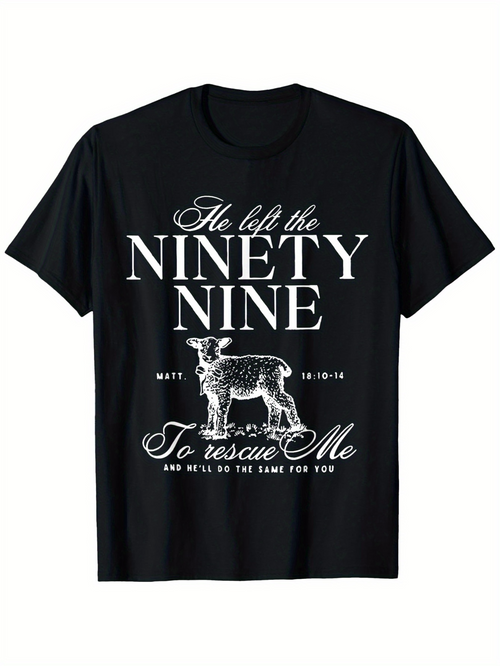 Men's Graphic T-Shirt He Left The Ninety Nine To Rescue Me Gentle Lamb Graphic T Shirt