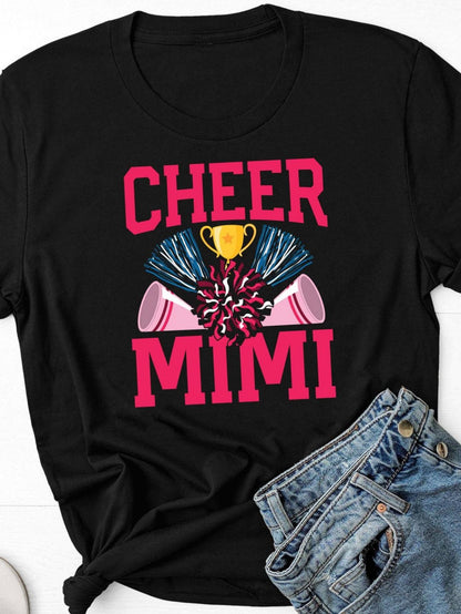 Men's Graphic T-Shirt Cheer Mimi Trophy And Pom Poms With Megaphone Illustration