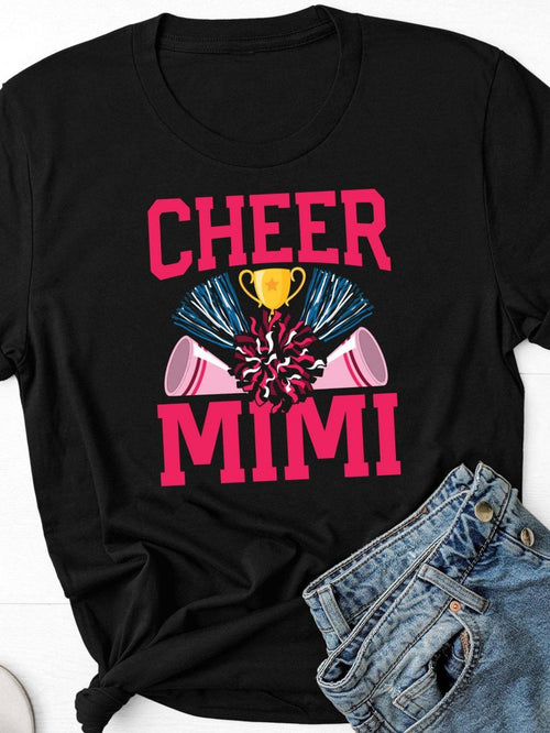 Men's Graphic T-Shirt Cheer Mimi Trophy And Pom Poms With Megaphone Illustration