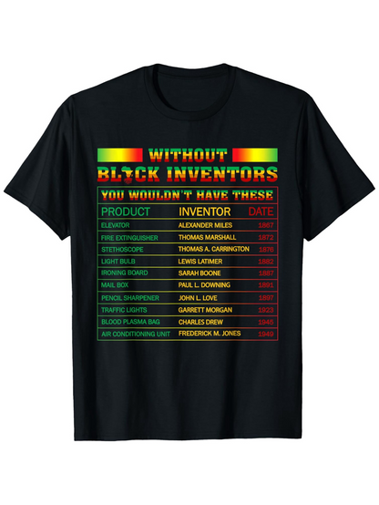 Men's Graphic T-Shirt Without Black Inventors Vibrant Inspirational Chart With Iconic Inventors And Notable Inventions