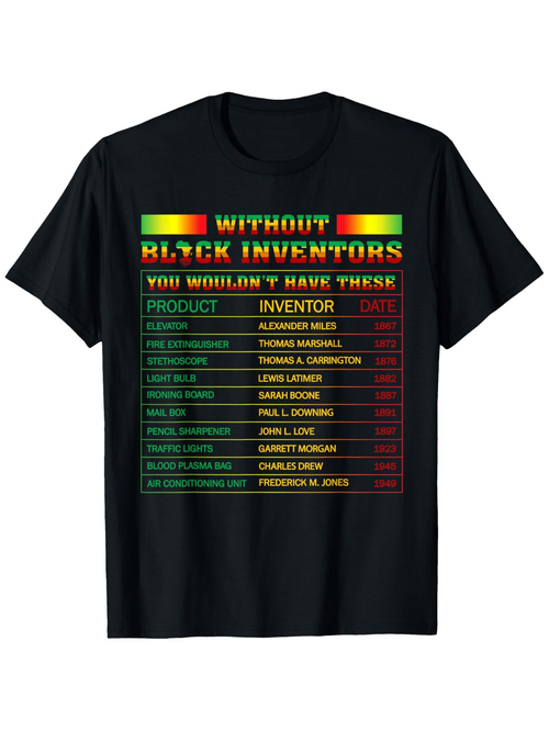 Men's Graphic T-Shirt Without Black Inventors Vibrant Inspirational Chart With Iconic Inventors And Notable Inventions