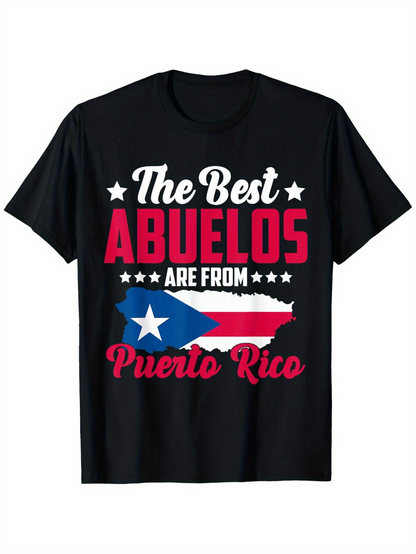 Men's Graphic T-Shirt The Best Abuelos With Puerto Rico Map And Stars T Shirt