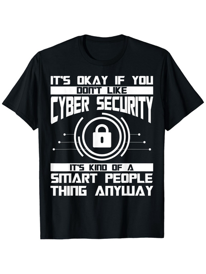 Men's Graphic T-Shirt Smart People Thing With Futuristic Cyber Elements Padlock