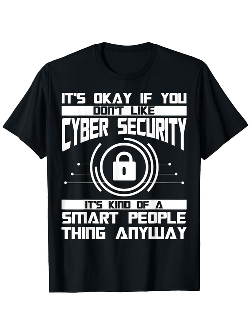 Men's Graphic T-Shirt Smart People Thing With Futuristic Cyber Elements Padlock